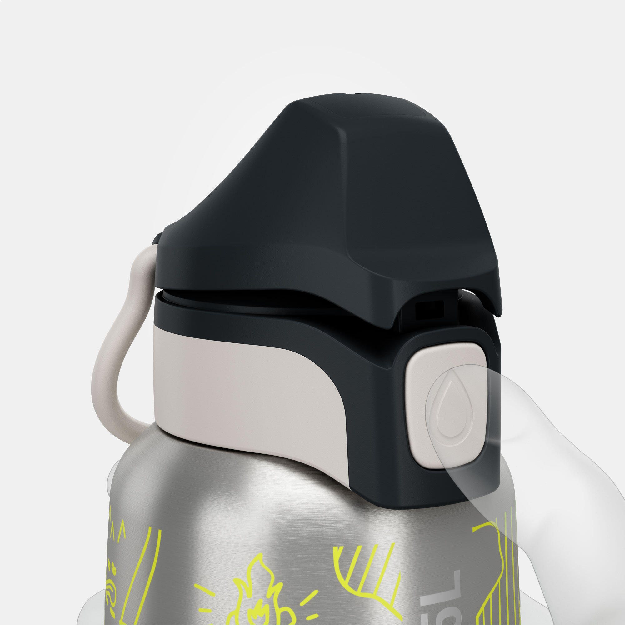 Kids’ 0.35 L stainless steel insulated flask with quick opening hiking cap 4/9