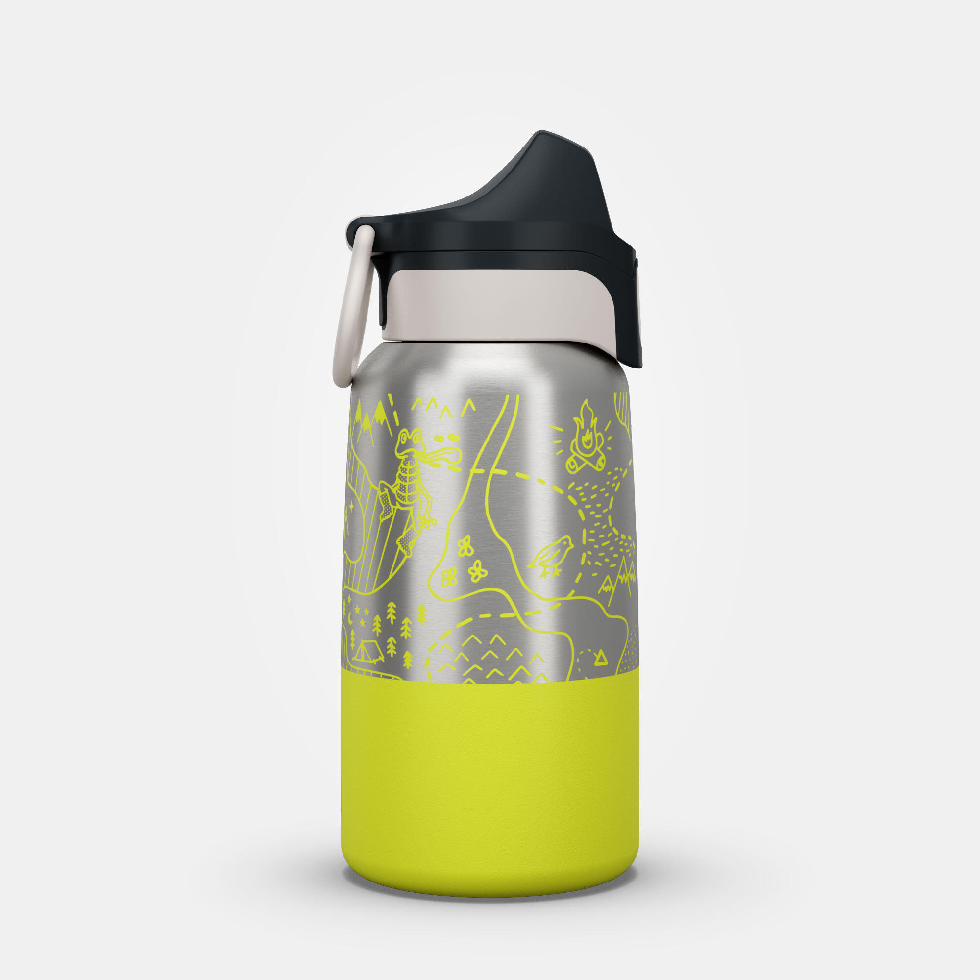 Kids’ 0.35 L stainless steel insulated flask with quick opening hiking cap 9/9
