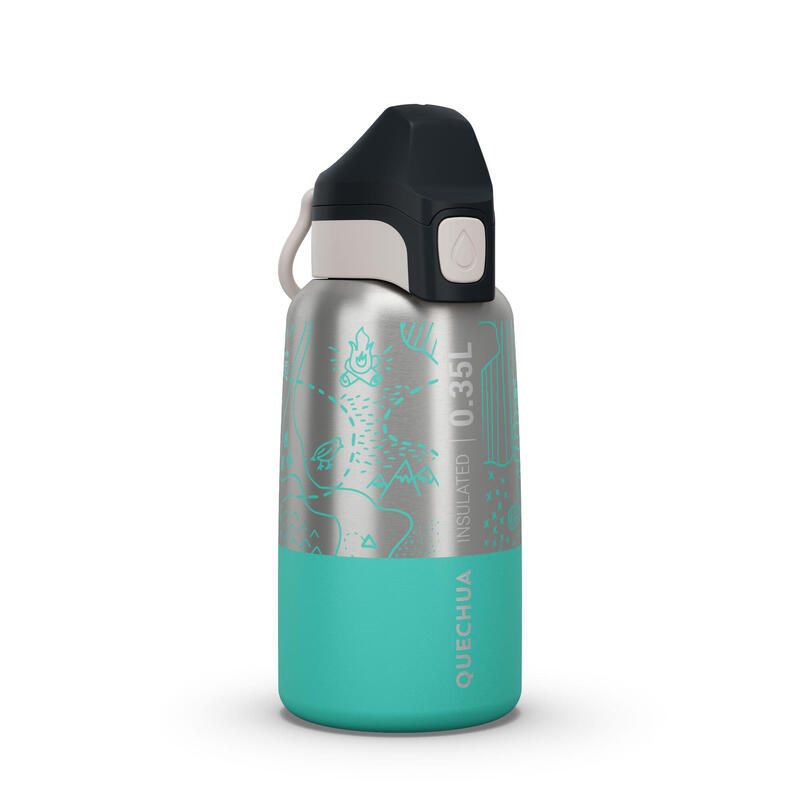 Kids’ 0.35 L stainless steel insulated flask with quick opening hiking cap