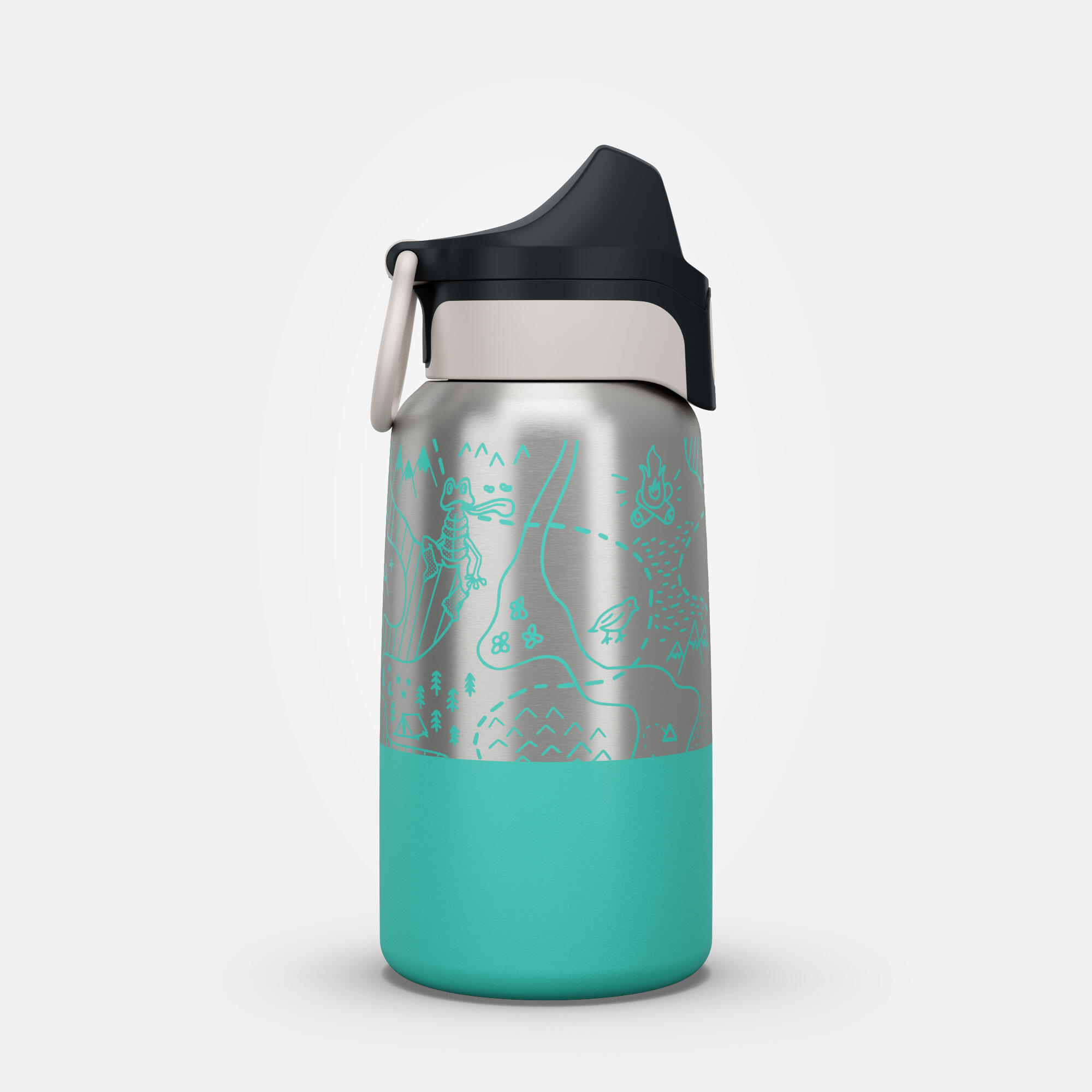 Kids’ 0.35 L stainless steel insulated flask with quick opening hiking cap 9/9