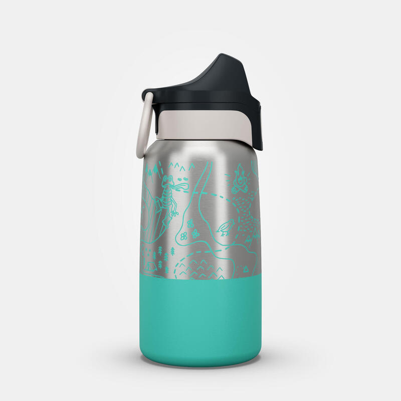 Kids’ 0.35 L stainless steel insulated flask with quick opening hiking cap