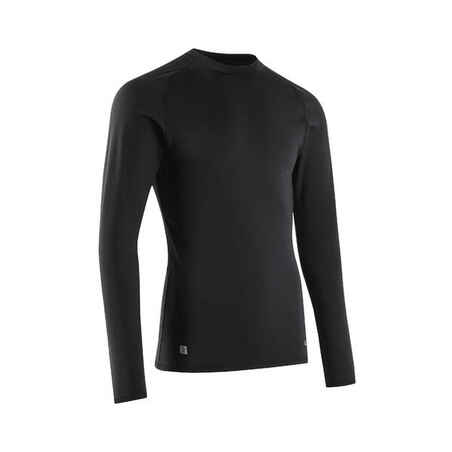 Adult Long-Sleeved Thermal Football Base Layer Top Keepcomfort 100 - Black