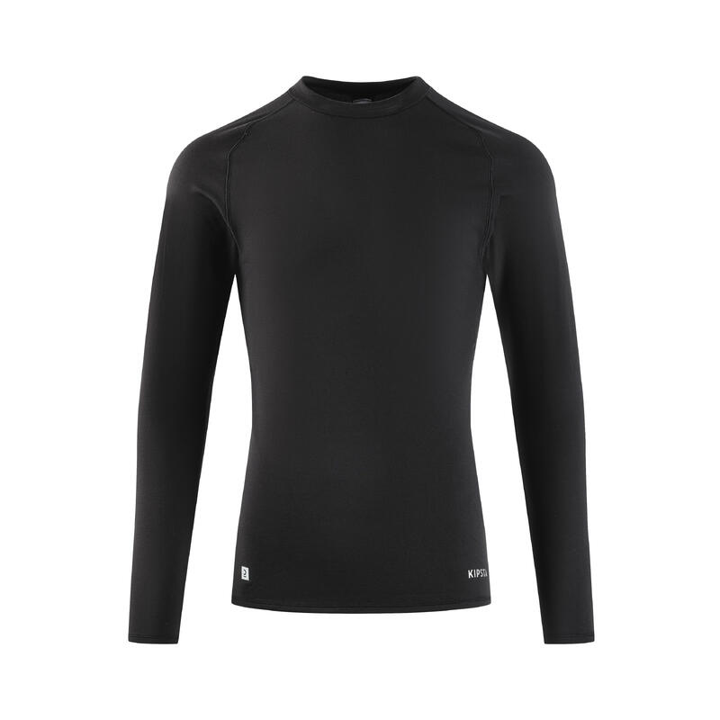 Thermoshirt met lange mouwen voor voetbal volwassenen Keepcomfort 100 zwart