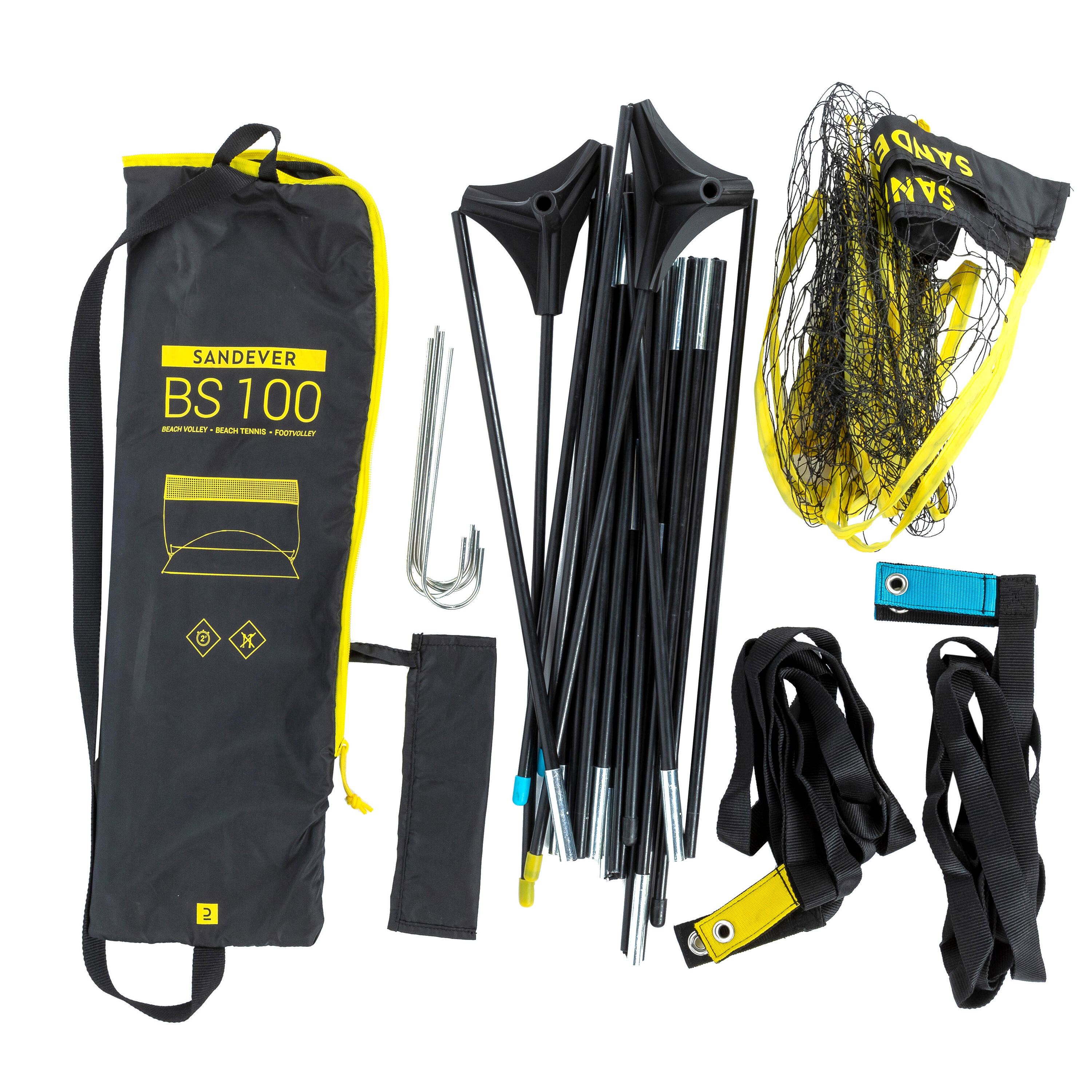 Startersset voor beachvolleybal (palen en net) BS100 9/12