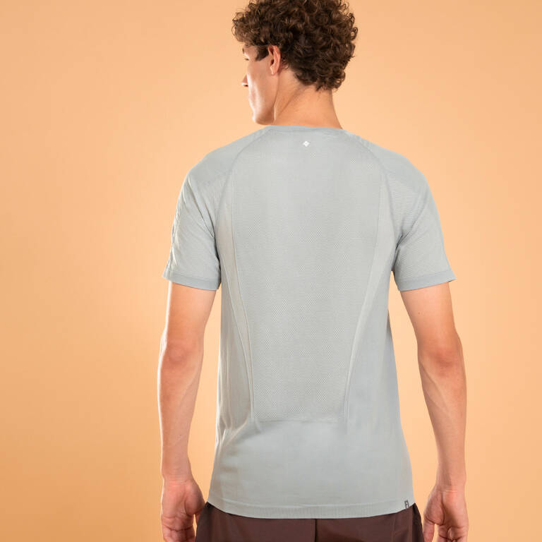 Men's Seamless Yoga T-Shirt Second Skin - Light Grey