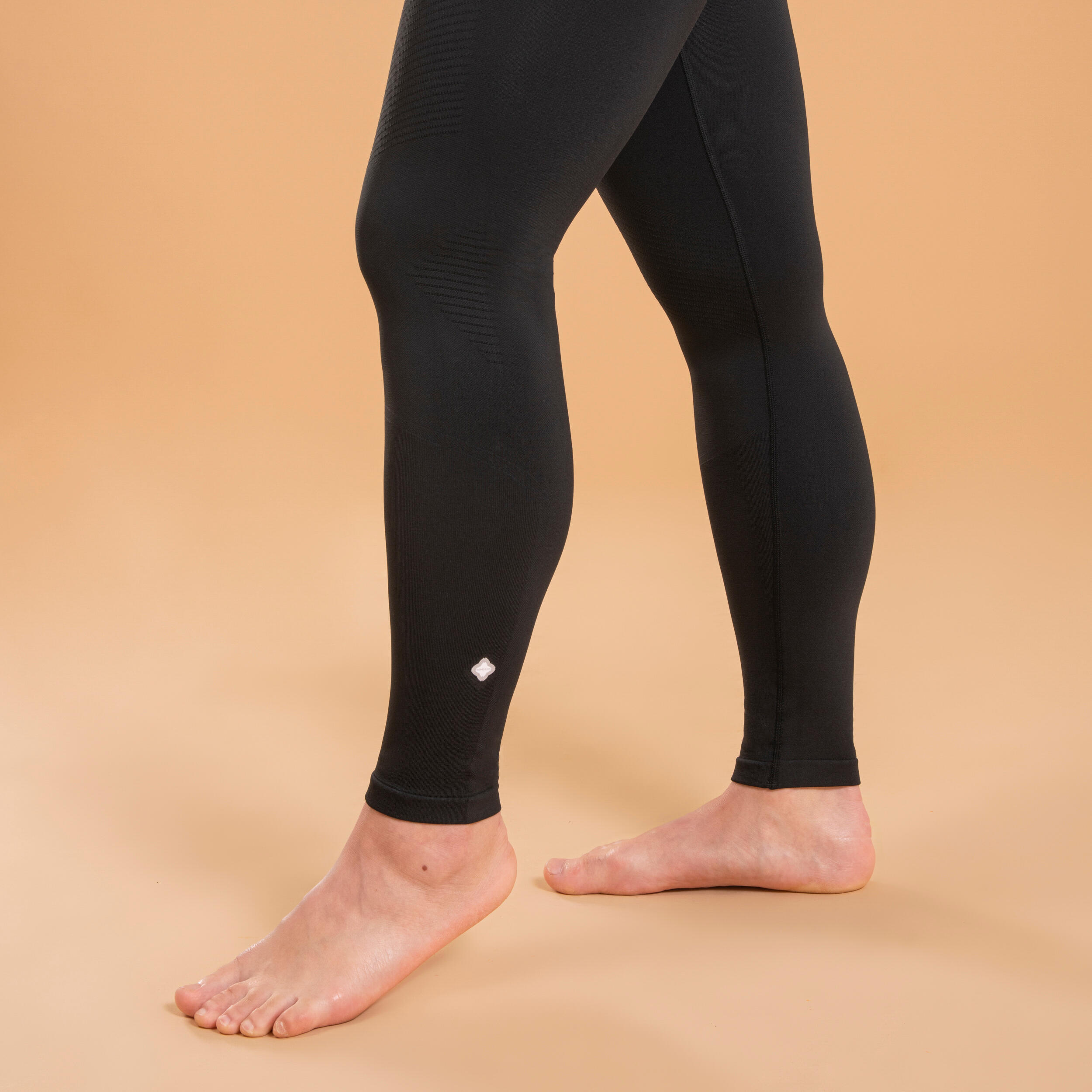 Women's Seamless Long Yoga Leggings - Black 3/6