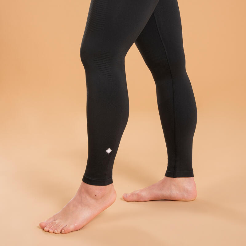 Leggings donna yoga senza cuciture vita alta traspiranti neri