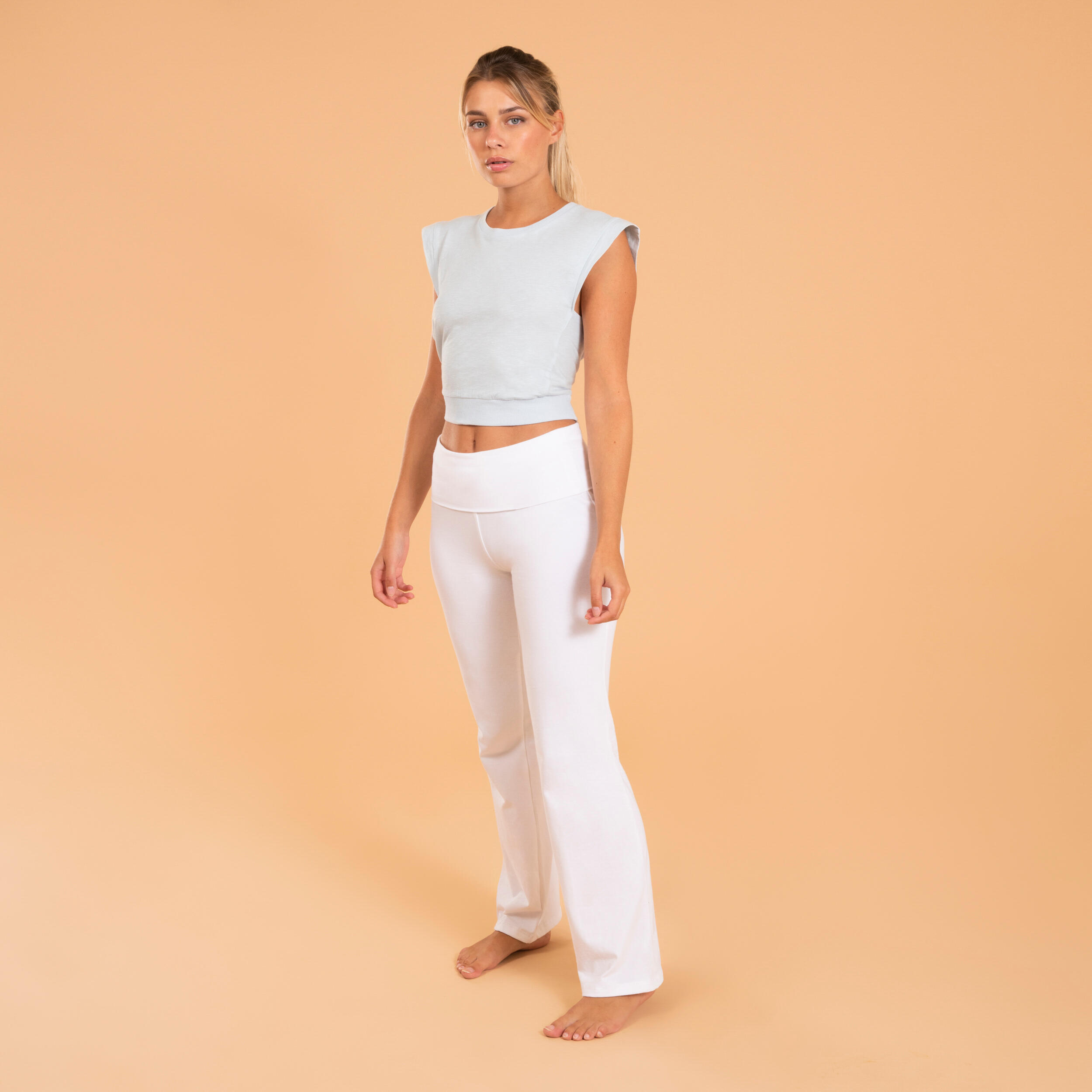 Yoga Loose Cropped T-Shirt - Light Blue 4/6