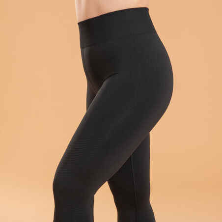 Women's Seamless Long Yoga Leggings - Black - Decathlon