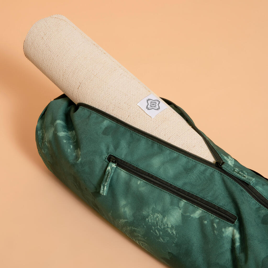 Yoga Travel Mat Bag - Green Print