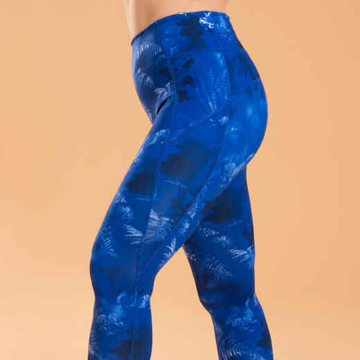 
      Leggings dynamisches Yoga Damen wendbar ‒ uni/blau bedruckt
  