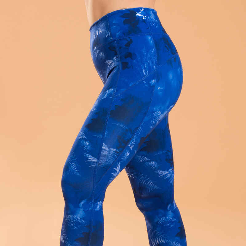 Leggings Yoga Dinámico Mujer Azul Liso Estampados Reversibles
