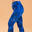 LEGGING VOOR DYNAMISCHE YOGA VOOR DAMES OMKEERBAAR EFFEN / PRINT BLAUW