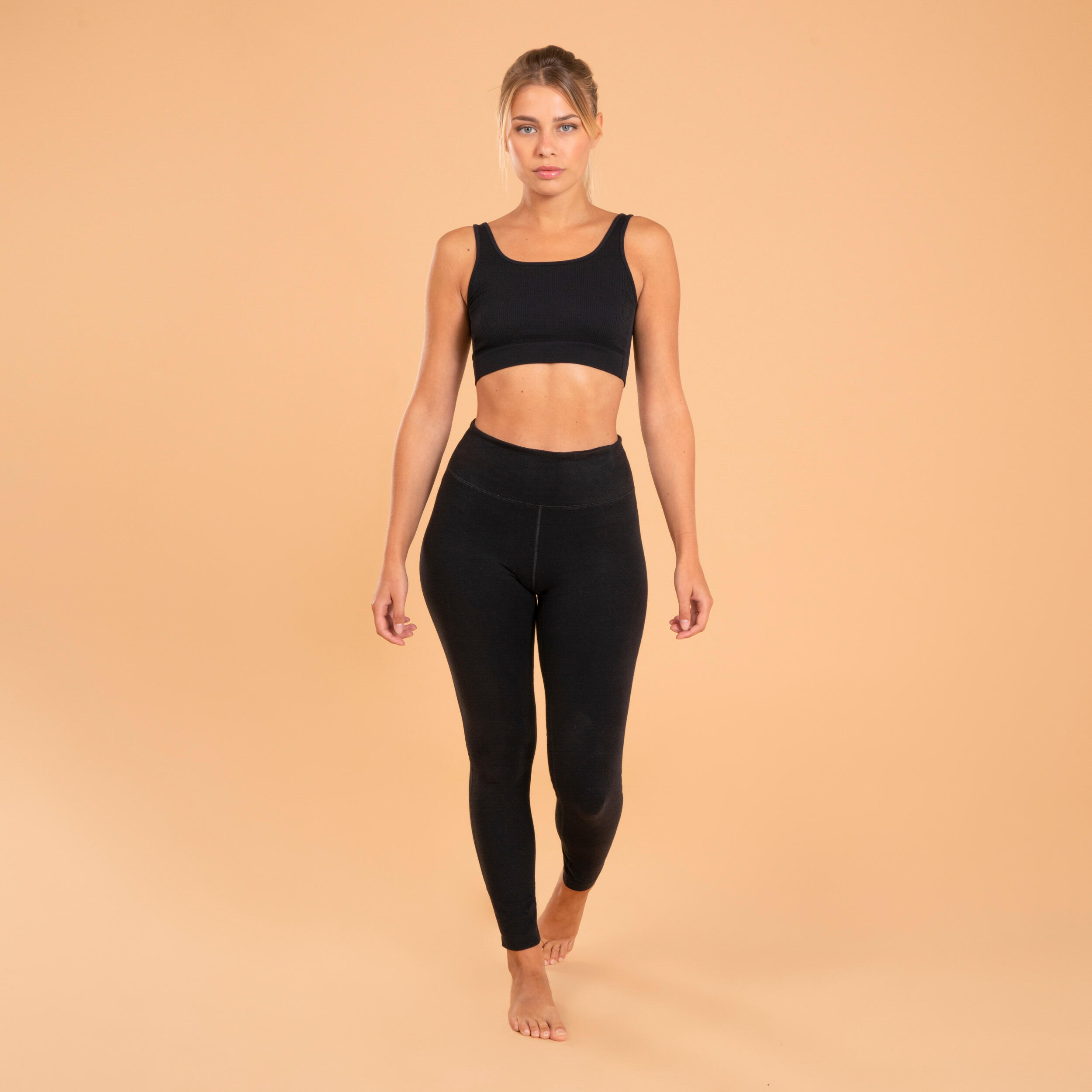 KIMJALY Women's Technical Cotton Yoga Leggings - Black