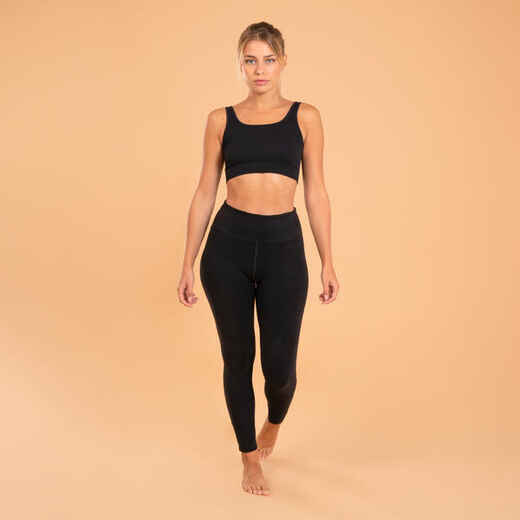 
      Women's Technical Cotton Yoga Leggings - Black
  