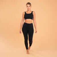 Women's Technical Cotton Yoga Leggings - Black