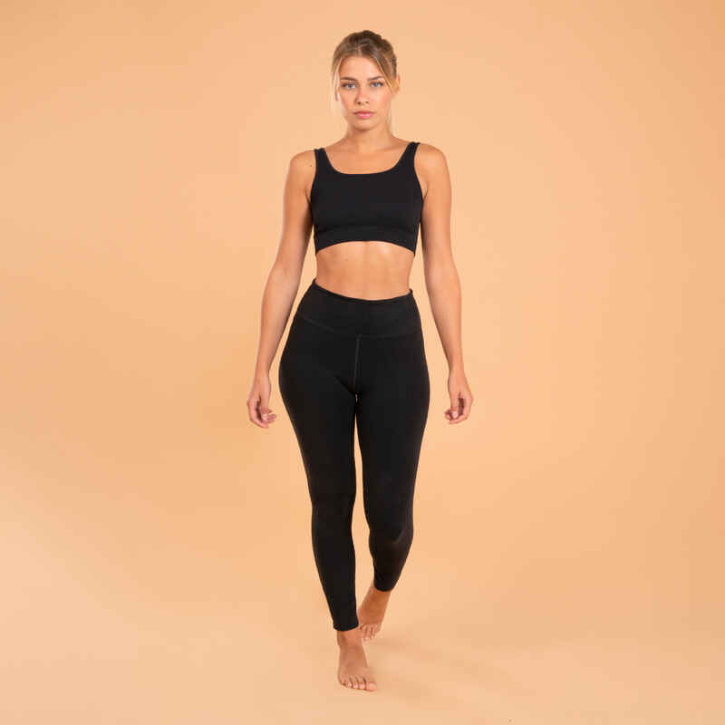 Women's Technical Cotton Yoga Leggings - Black