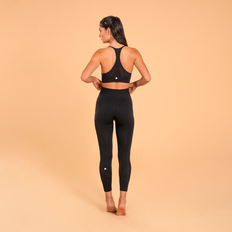 TOP DE YOGA SEM COSTURAS MULHER PREMIUM PRETO