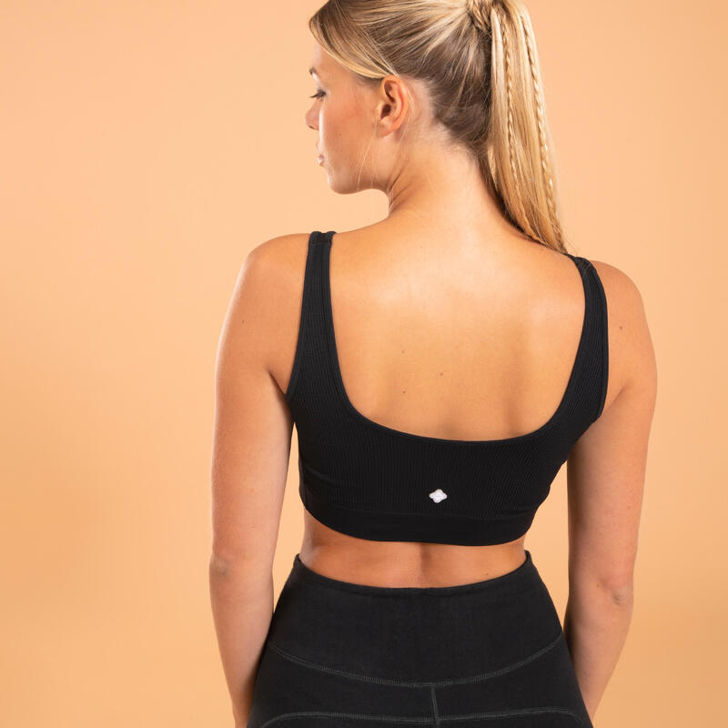 Brassière effet seconde peau maintien léger Femme, Noir