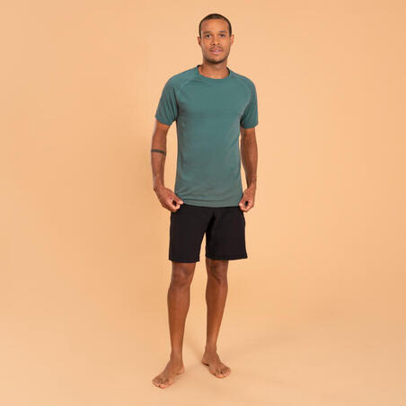Kaki muška bešavna majica kratkih rukava za jogu