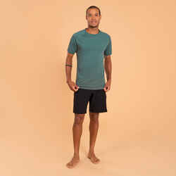 Men's Seamless Short-Sleeved Dynamic Yoga T-Shirt - Khaki