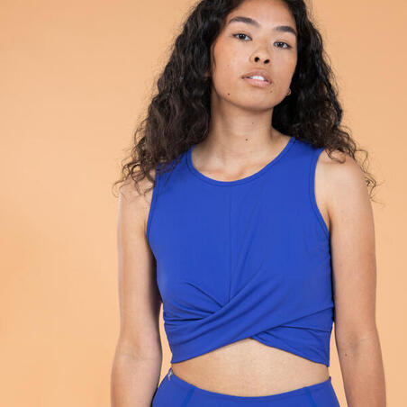 CROP TOP PREMIUM YOGA DAM indigoblå