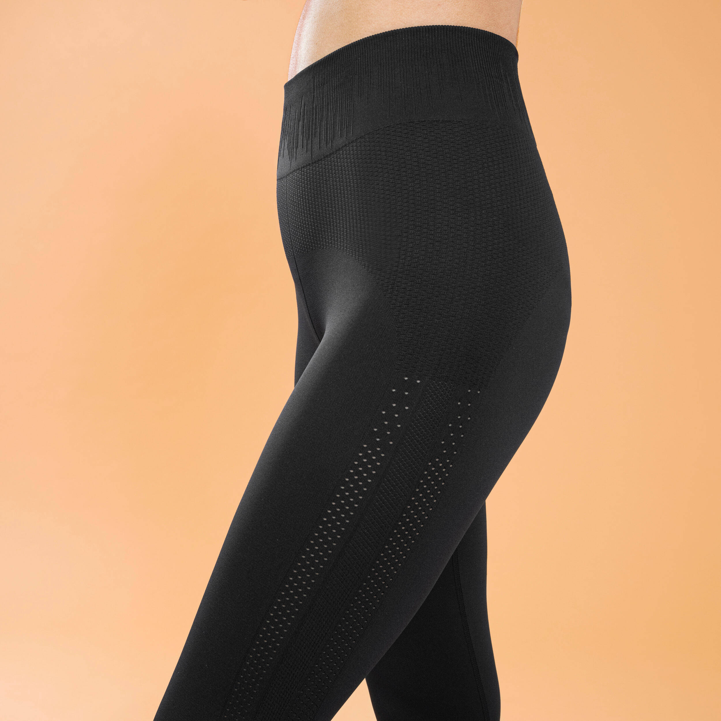 Women's High-Waisted 7/8 Yoga Leggings - Black -  2