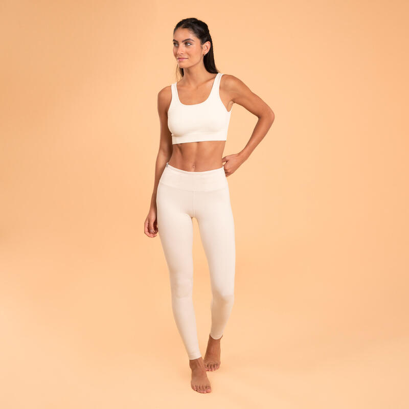 Malla legging largo yoga algodón Mujer - Beis