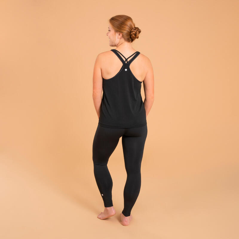 Leggings Yoga Damen nahtlos Damen - schwarz