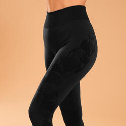 7/8-LEGGING VOOR DYNAMISCHE YOGA NAADLOOS ZWART