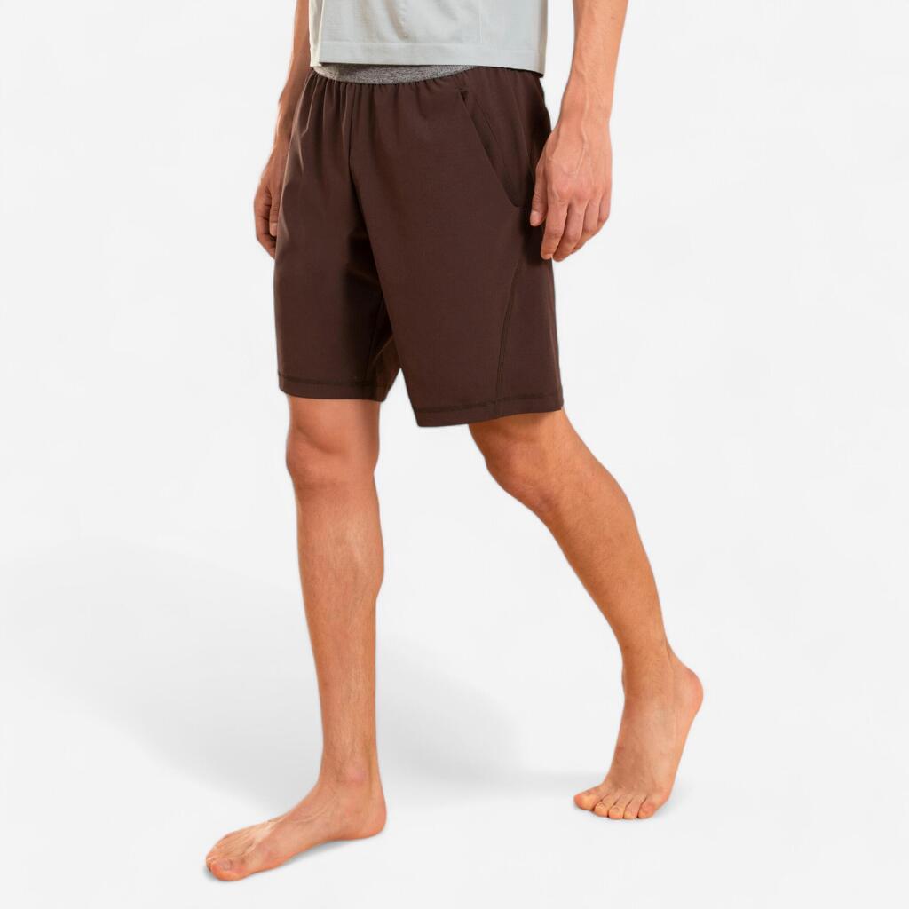 Men's Lightweight Dynamic Yoga Shorts - Brown