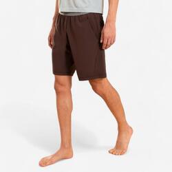 Pantalón Corto Yoga Dinámico Hombre Marrón Ligero