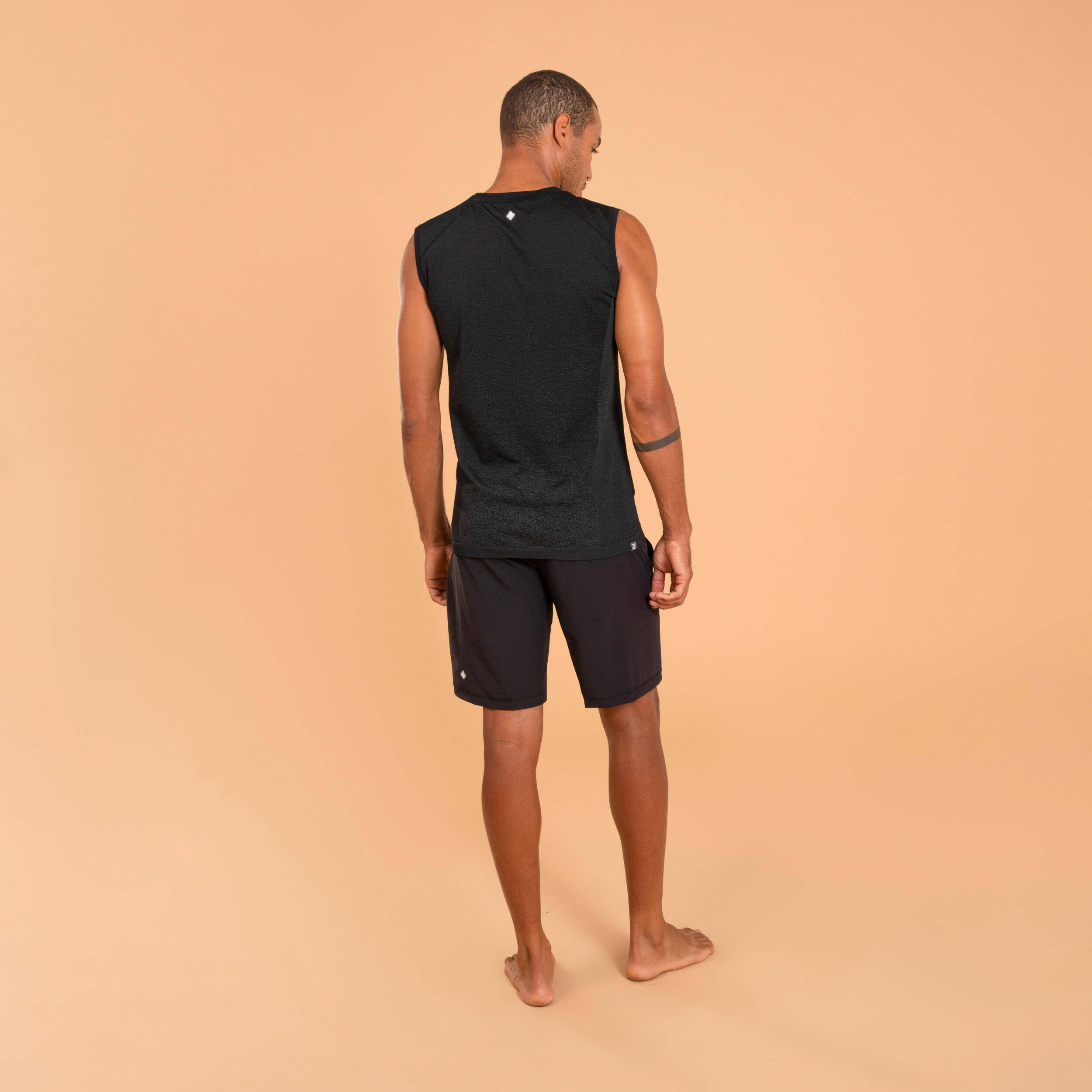 Men  Yoga Shorts - Black -  2