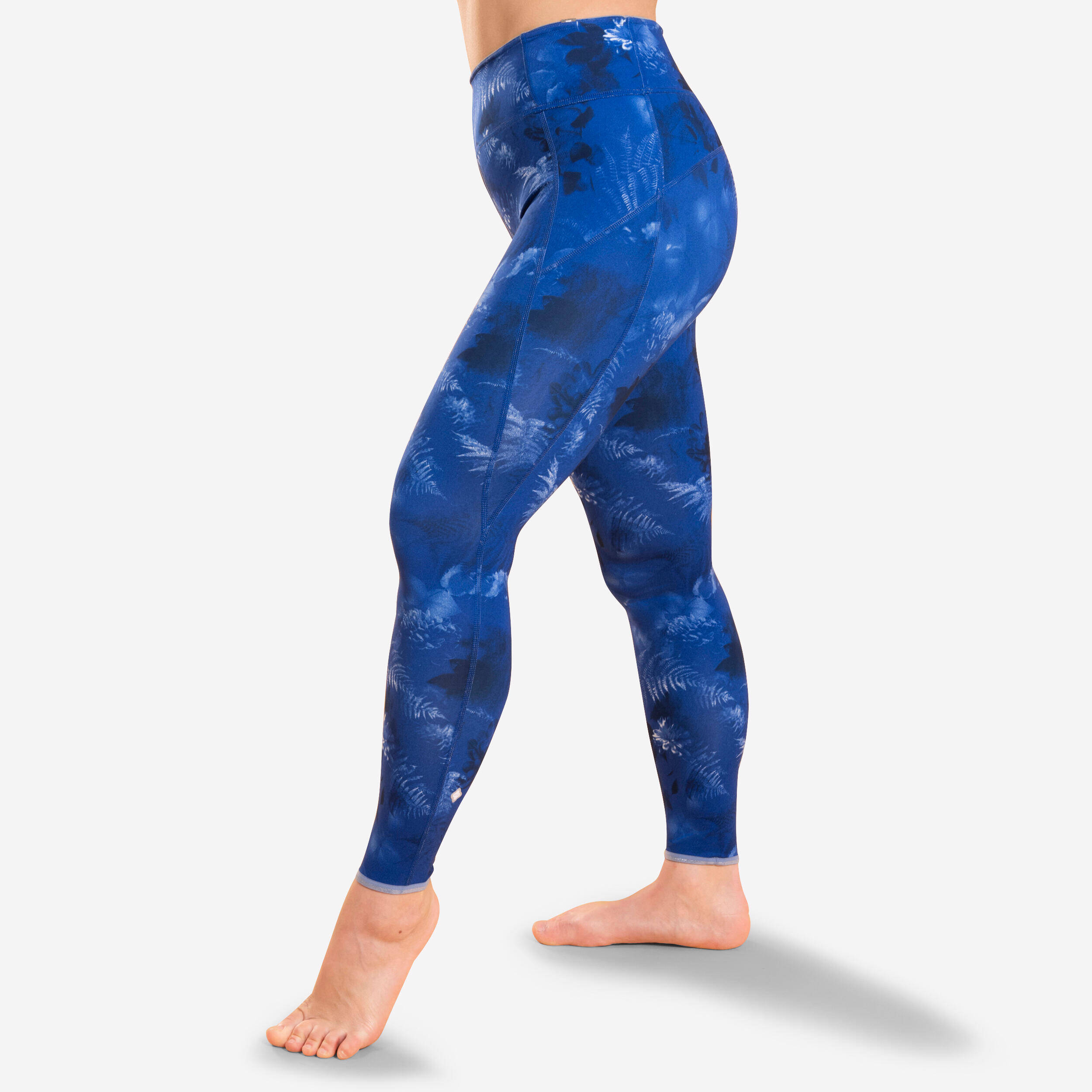 Women Yoga Leggings Reversible  - Print Blue -  1