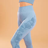 Women Yoga Leggings  Seamless 7/8 - Lavender/Blue