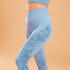 Women 7/8 Seamless Dynamic Yoga Leggings - Lavender/Blue