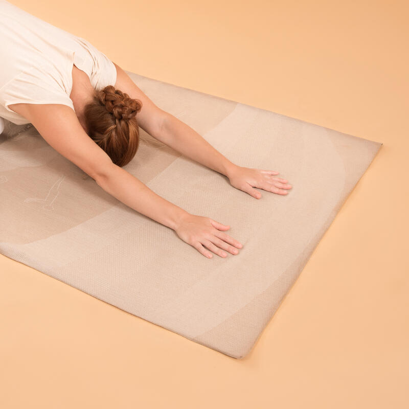 Telo yoga 200x100 cm riciclato Saluto al Sole beige