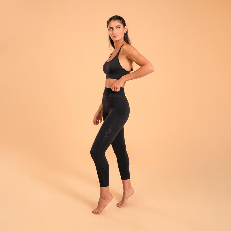 Sujetador-Top Yoga Premium Negro Sin Costuras
