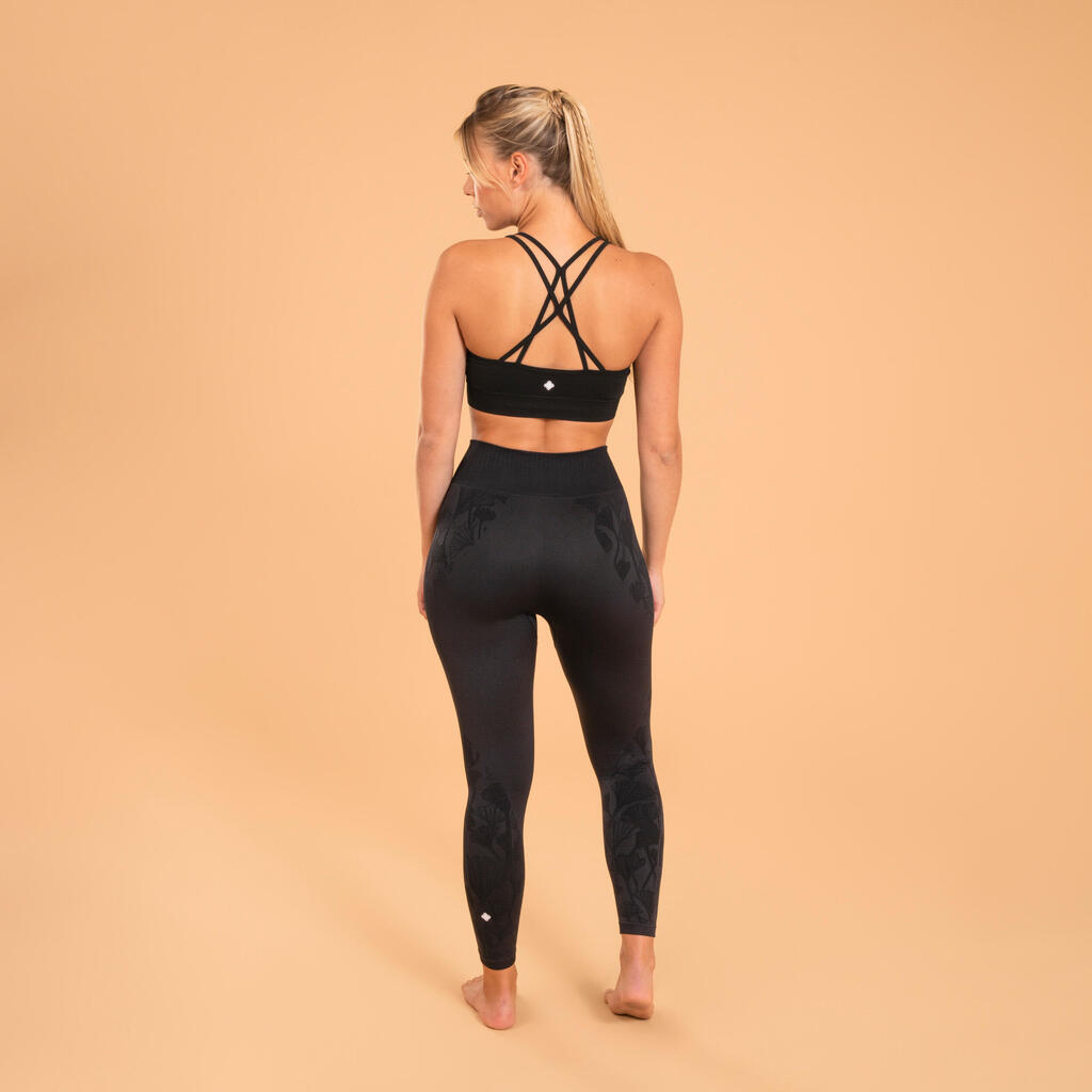 Brassière bretelles croisées maintien léger Femme, noir