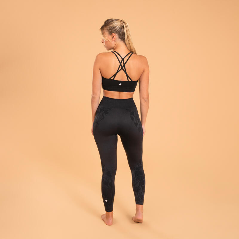 LEGGINGS 7/8 SEM COSTURAS DE YOGA MULHER PRETO