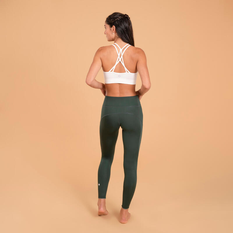 Leggings wendbar dynamisches Yoga - grün