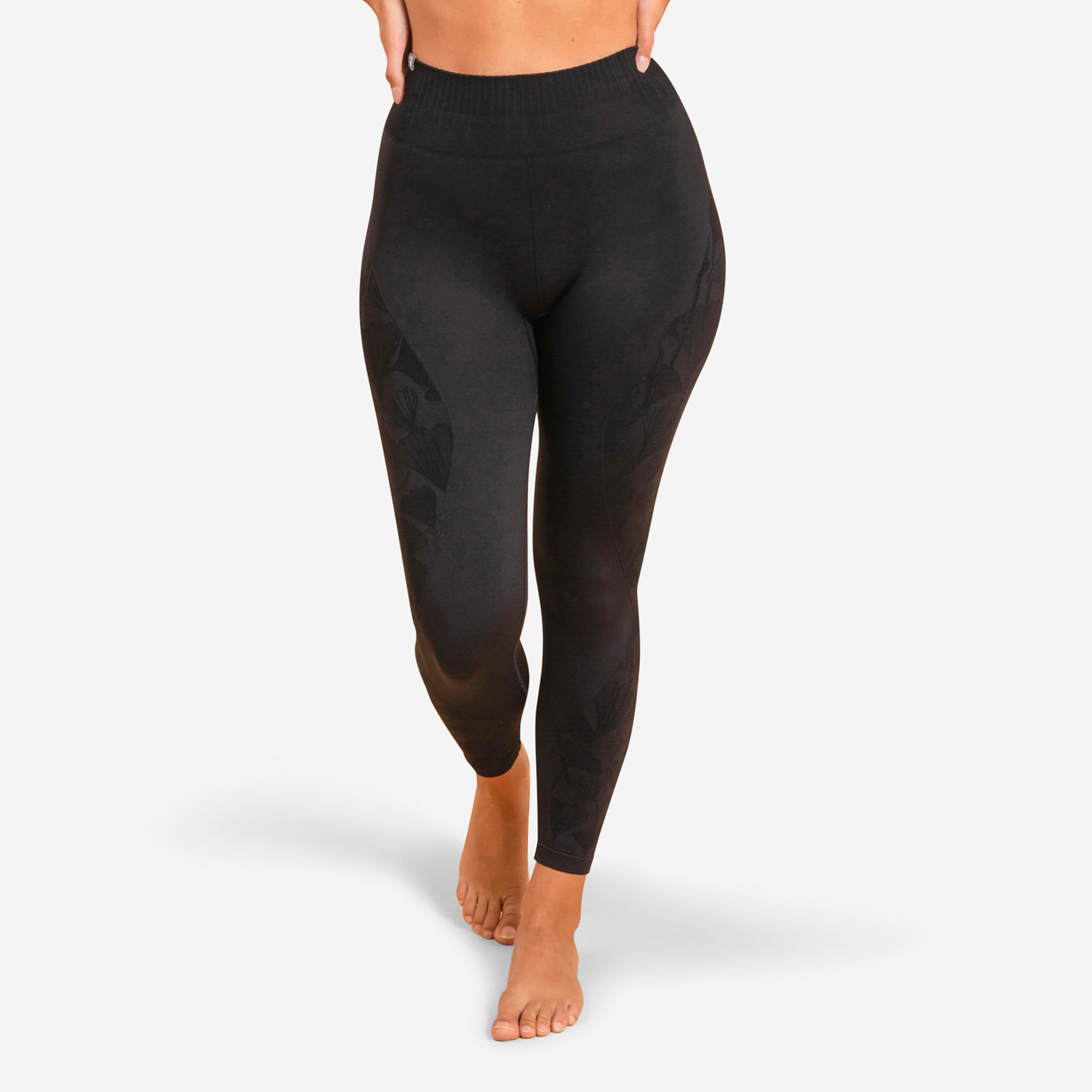 KIMJALY 7/8 Seamless Dynamic Yoga Leggings - Black