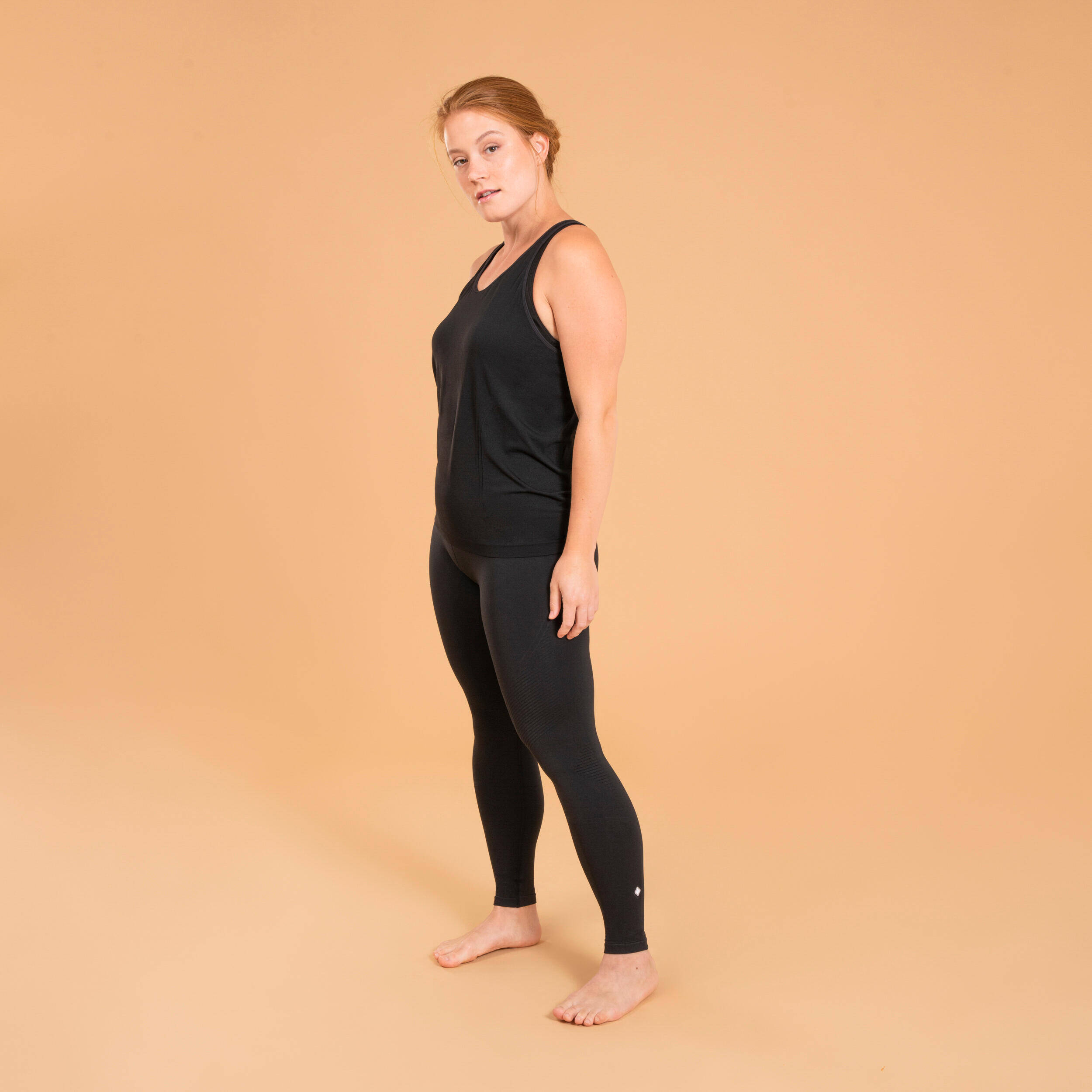 Women Yoga Leggings Long Seamless  - Black -  4