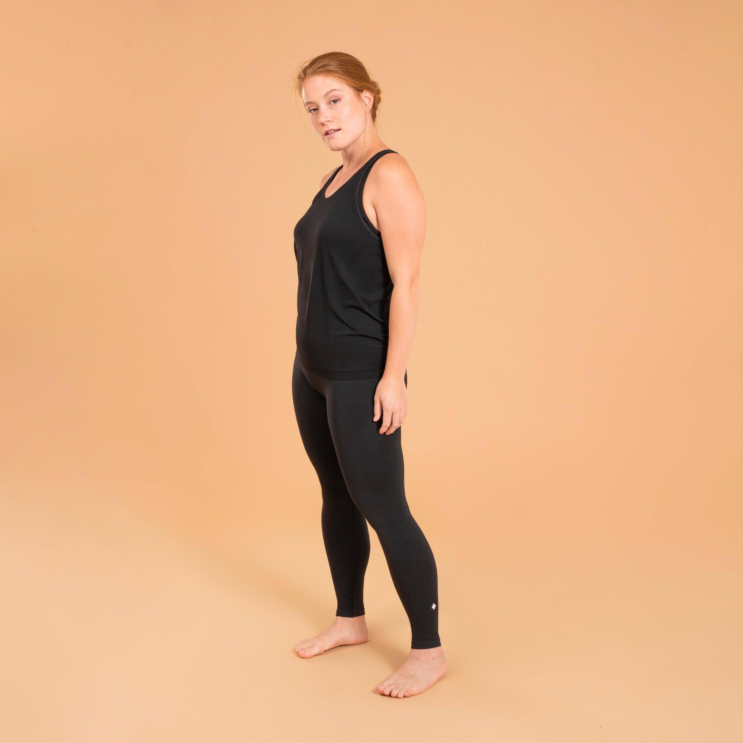Women's Seamless Long Yoga Leggings - Black - Decathlon
