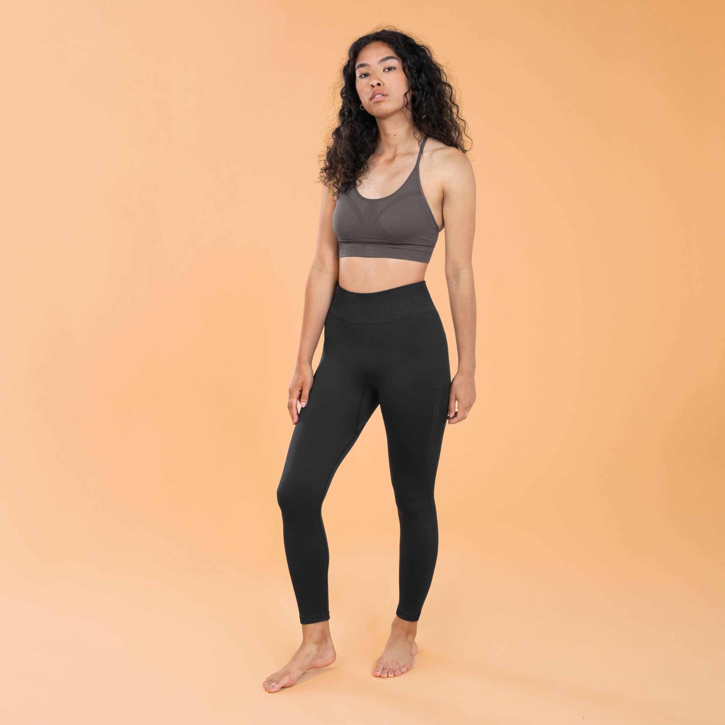 Women's High-Waisted 7/8 Yoga Leggings - Black -  4