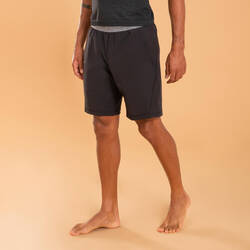 Celana Pendek Yoga Pria Dinamis & Ringan - Hitam  