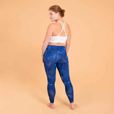 Leggings Yoga Dinámico Mujer Azul Liso Estampados Reversibles