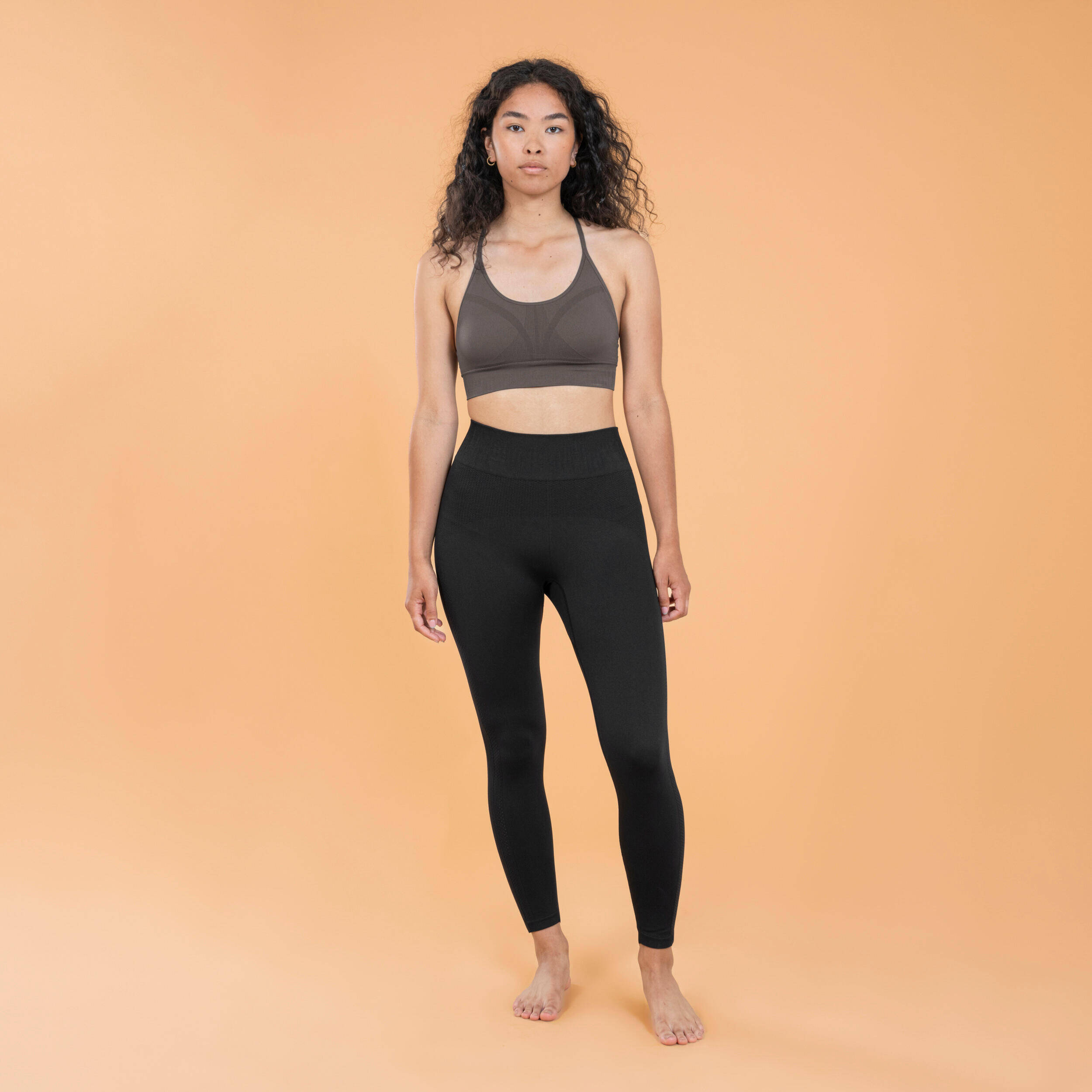 Women's High-Waisted 7/8 Yoga Leggings - Black -  1