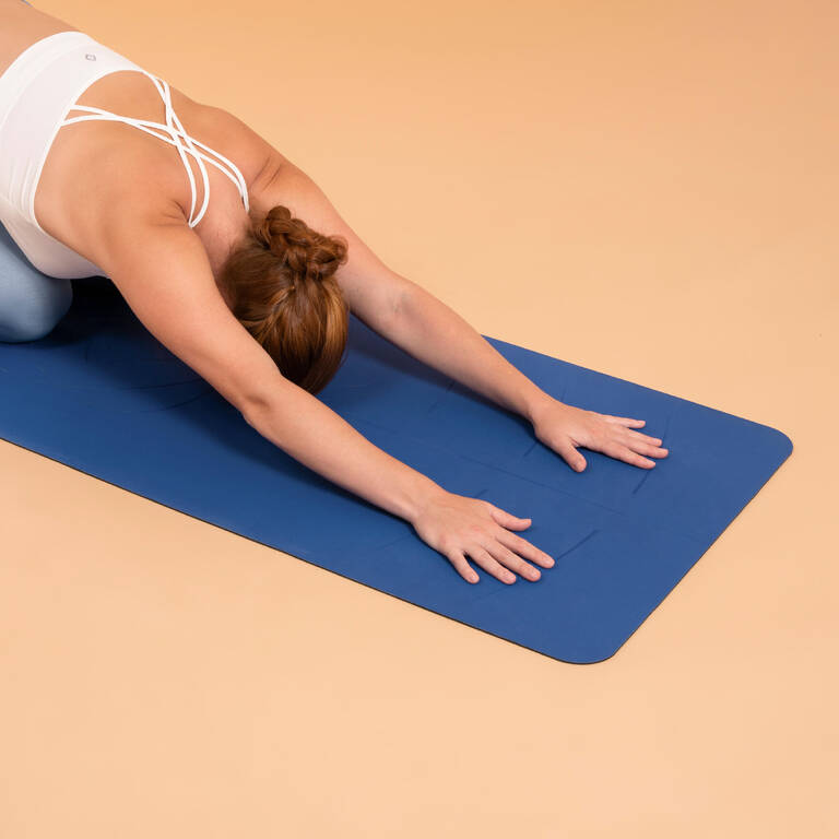 Yoga Mat Grip+ 5 mm V2 185 X 65 cm X 5 mm - Indigo Blue - Decathlon