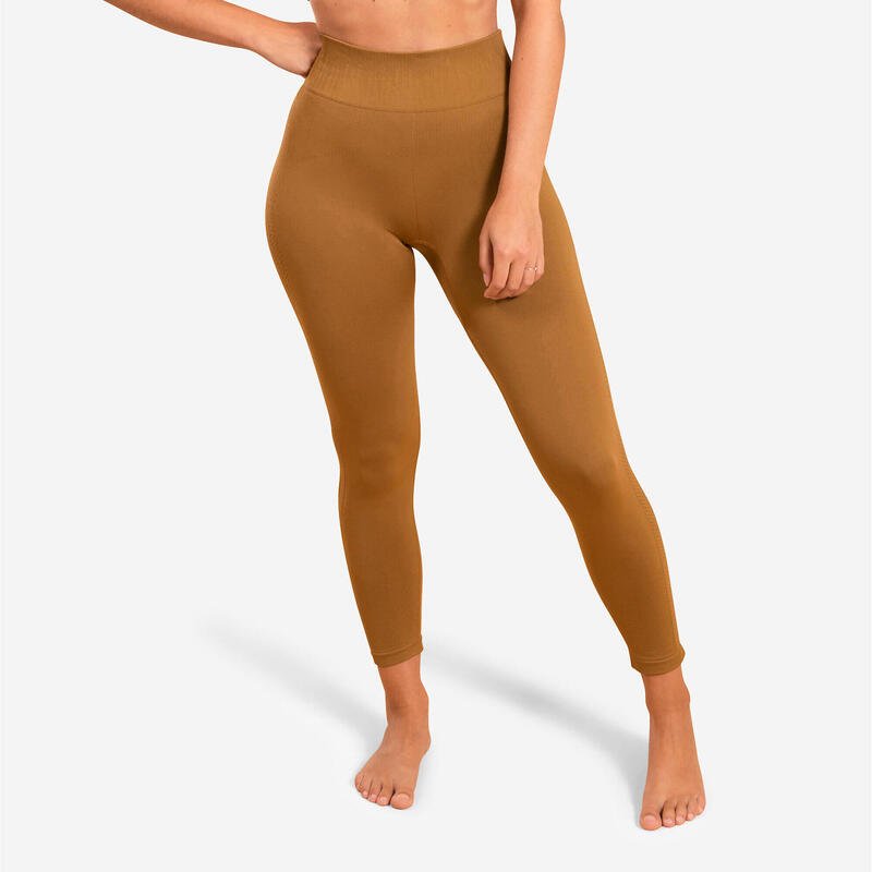 7/8-Leggings Yoga nahtlos - Premium zimtfarben